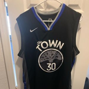 Nike Steph Curry Golden State Warriors Jersey, Large, Black, “The Town”